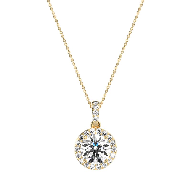 Round Halo Necklace