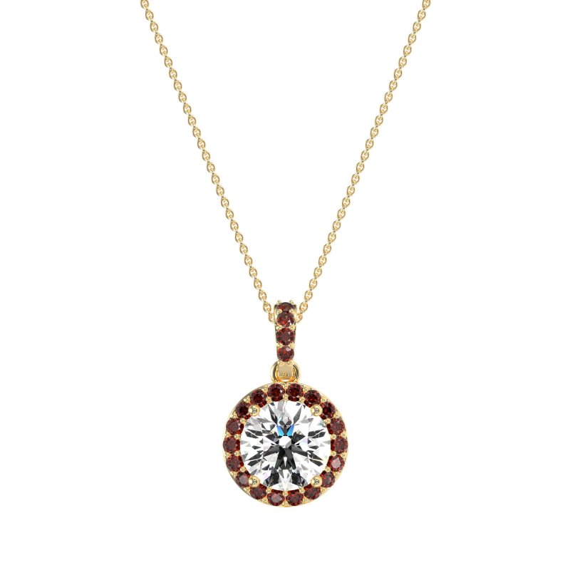 Round Halo Necklace