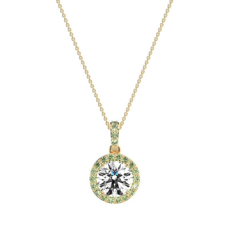 Round Halo Necklace