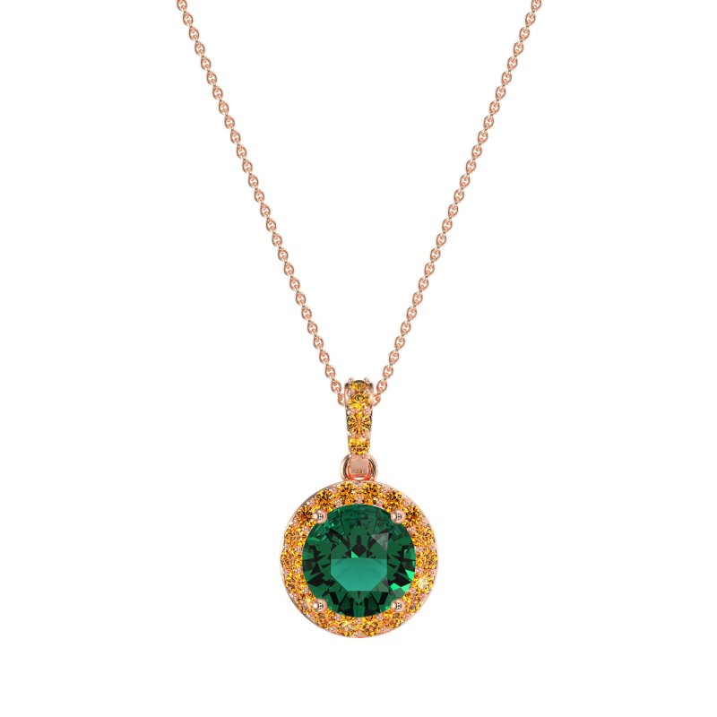Round Halo Necklace