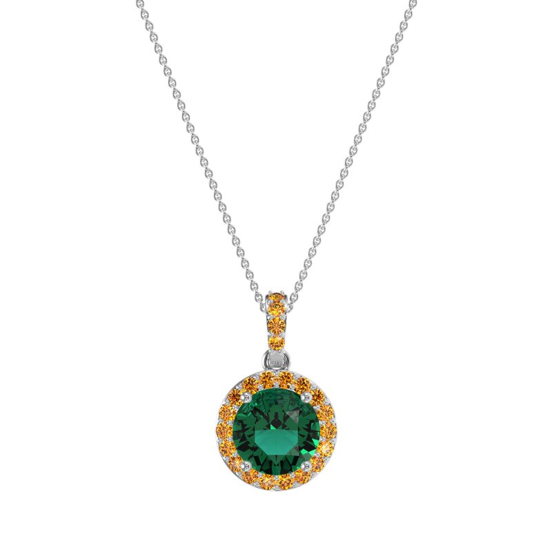 Round Halo Necklace