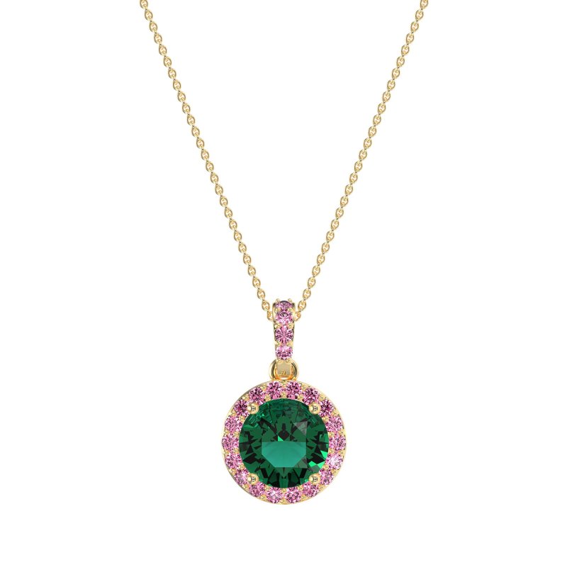 Round Halo Necklace