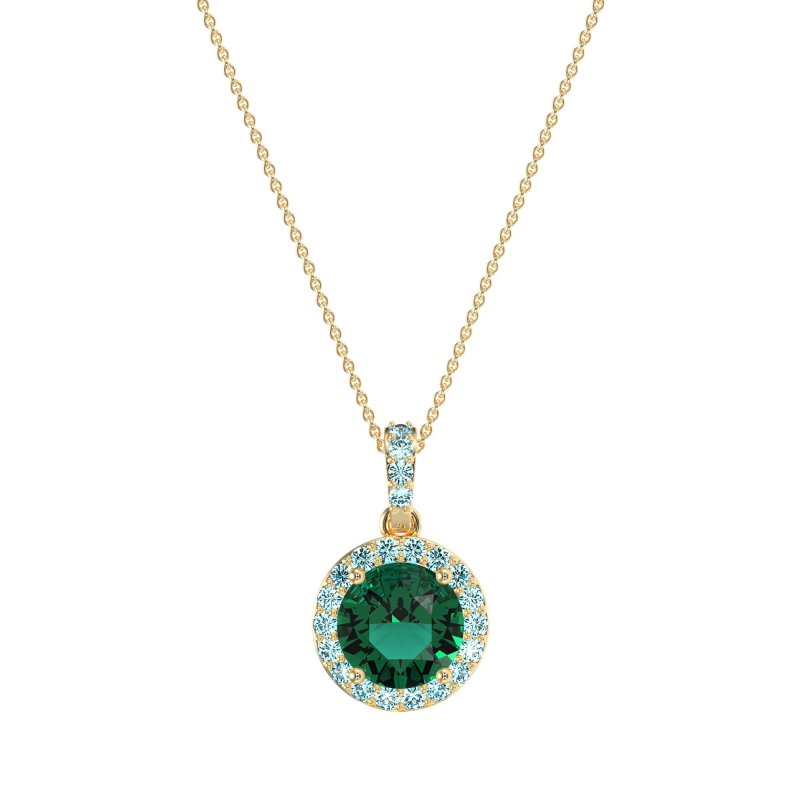Round Halo Necklace
