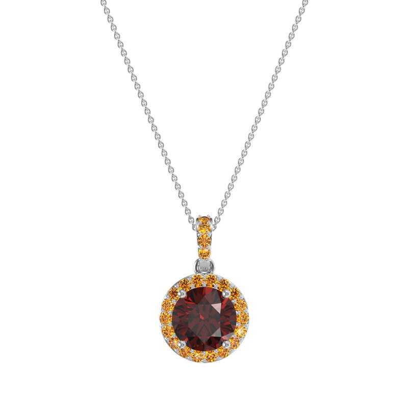 Round Halo Necklace