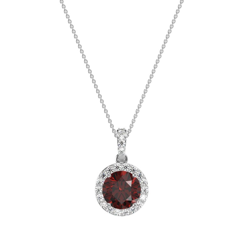Round Halo Necklace