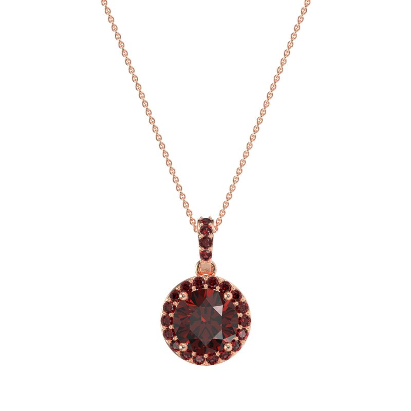 Round Halo Necklace