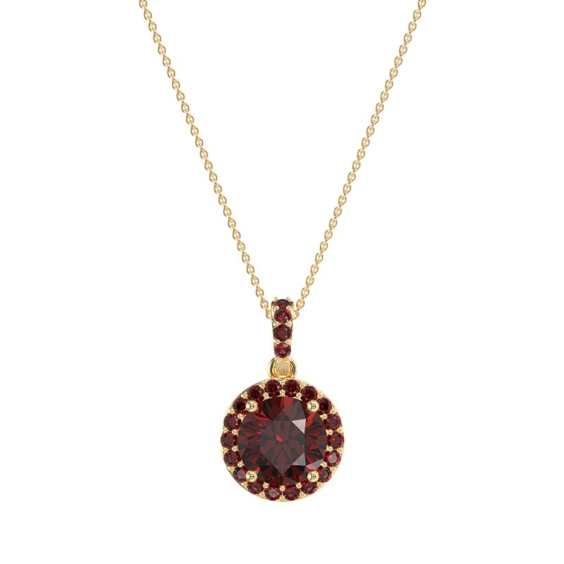 Round Halo Necklace