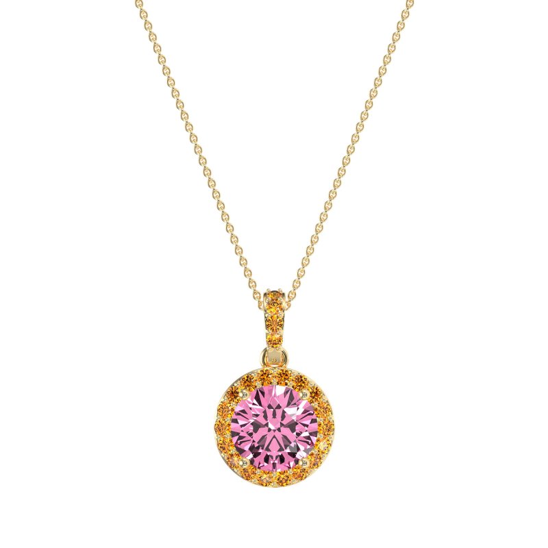 Round Halo Necklace