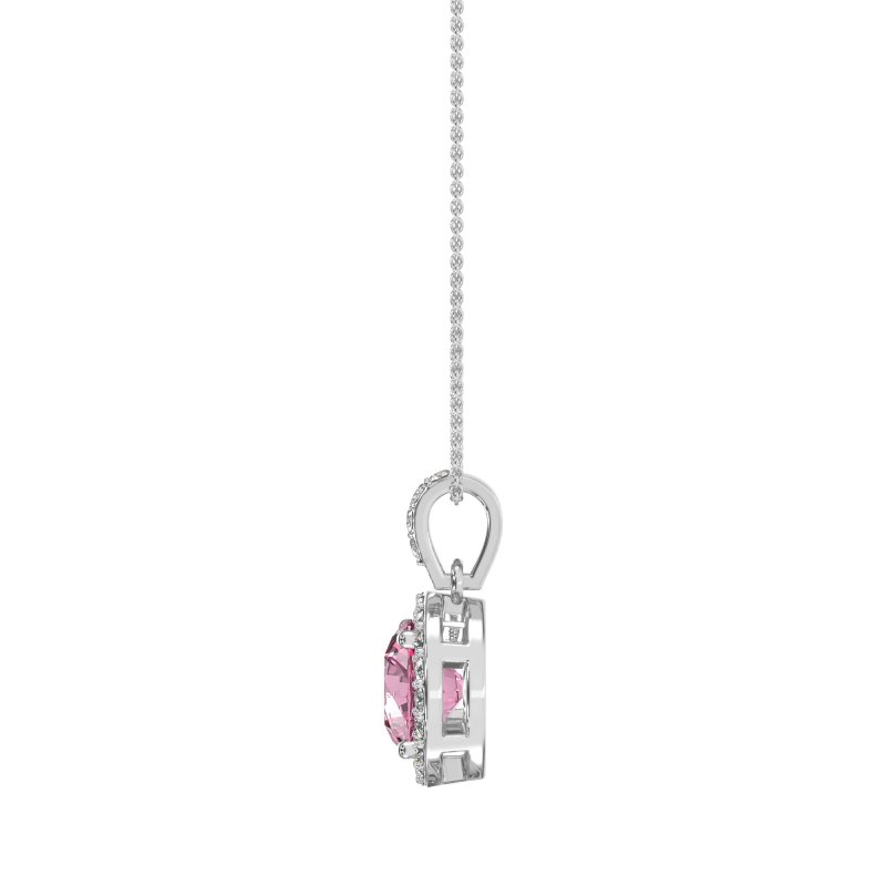 Round Halo Necklace