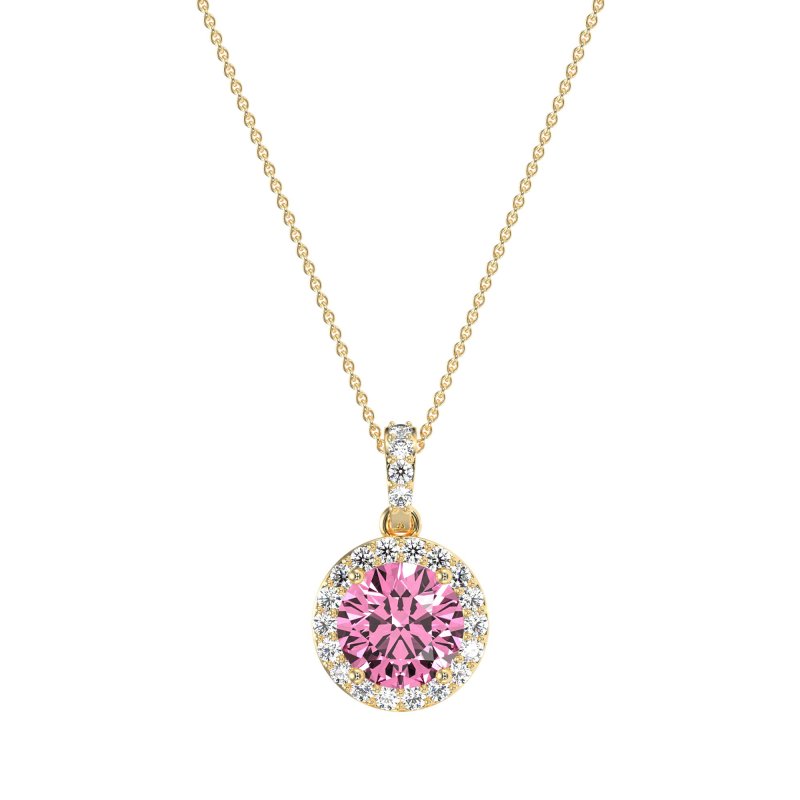 Round Halo Necklace
