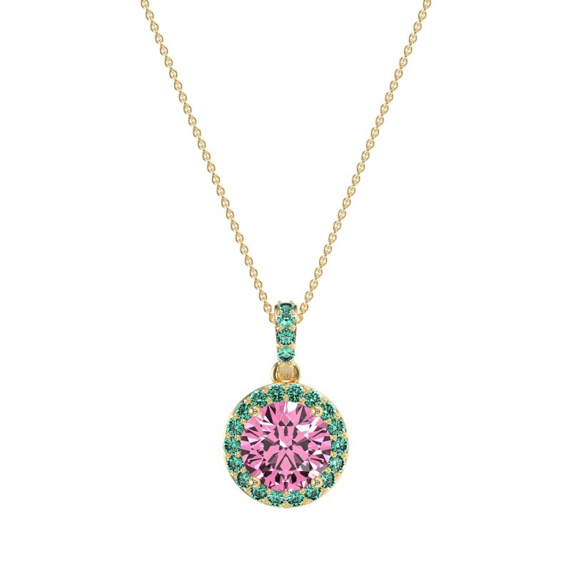 Round Halo Necklace