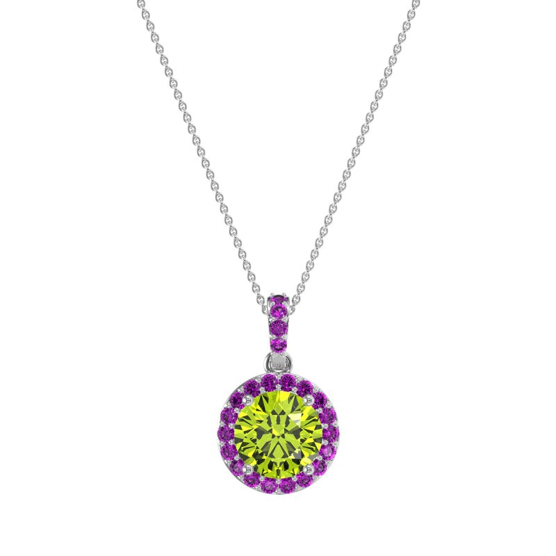 Round Halo Necklace