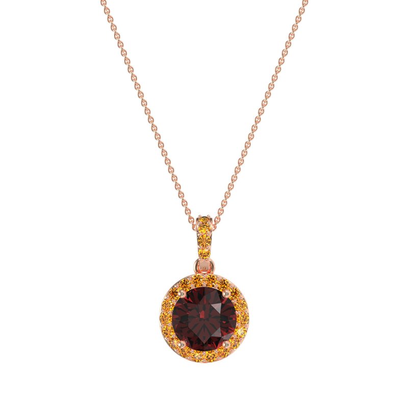 Round Halo Necklace