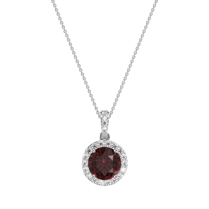 Round Halo Necklace