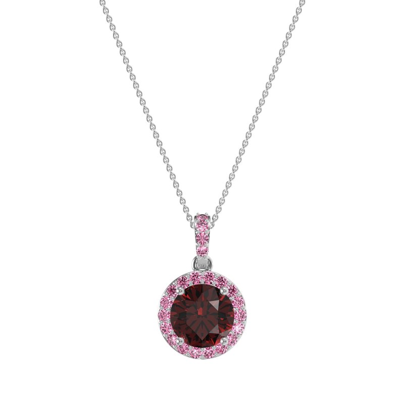 Round Halo Necklace