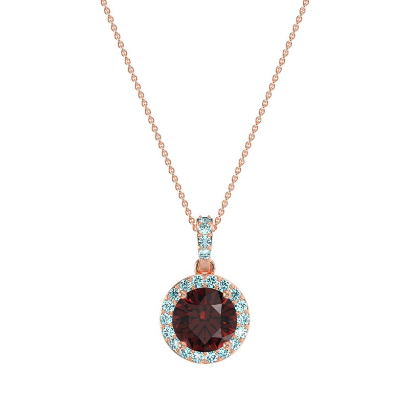 Round Halo Necklace