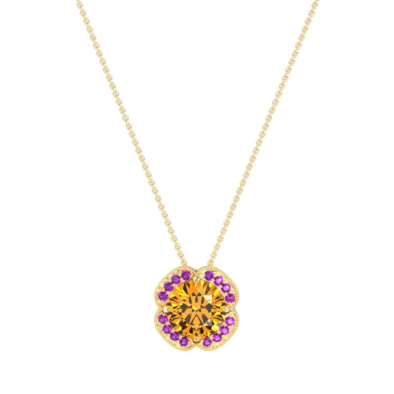 Antique Flower Halo Necklace