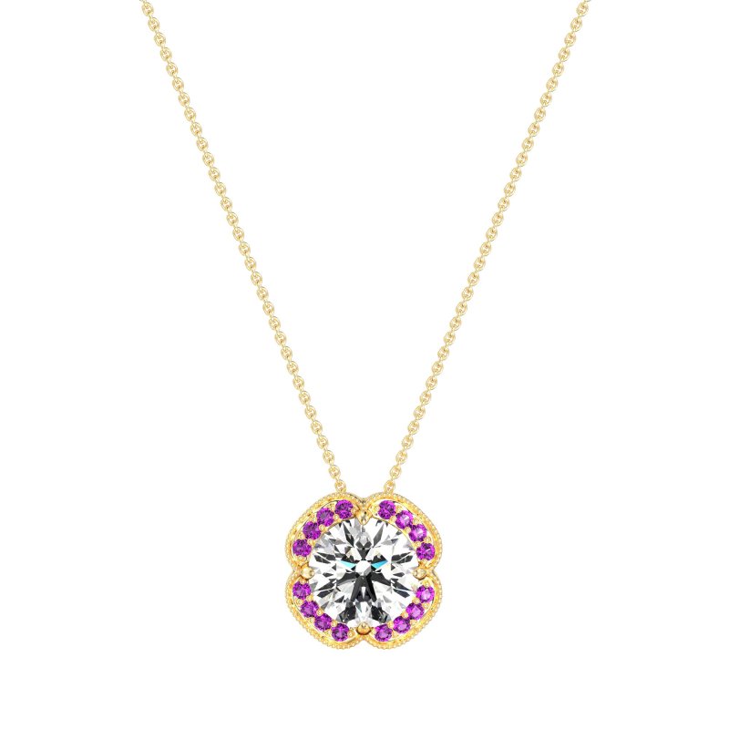 Antique Flower Halo Necklace
