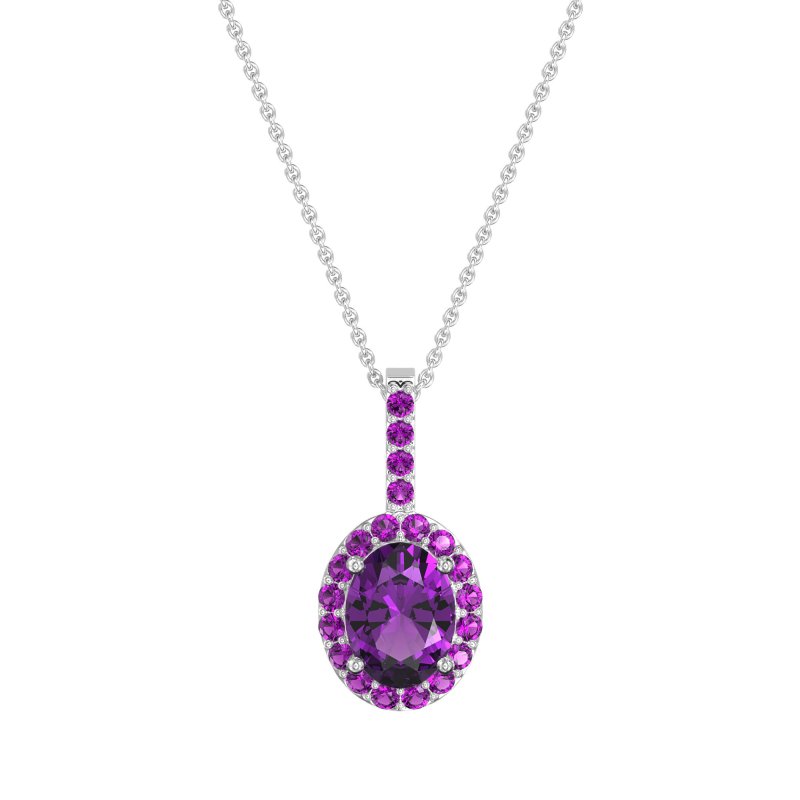 Oval Halo Necklace