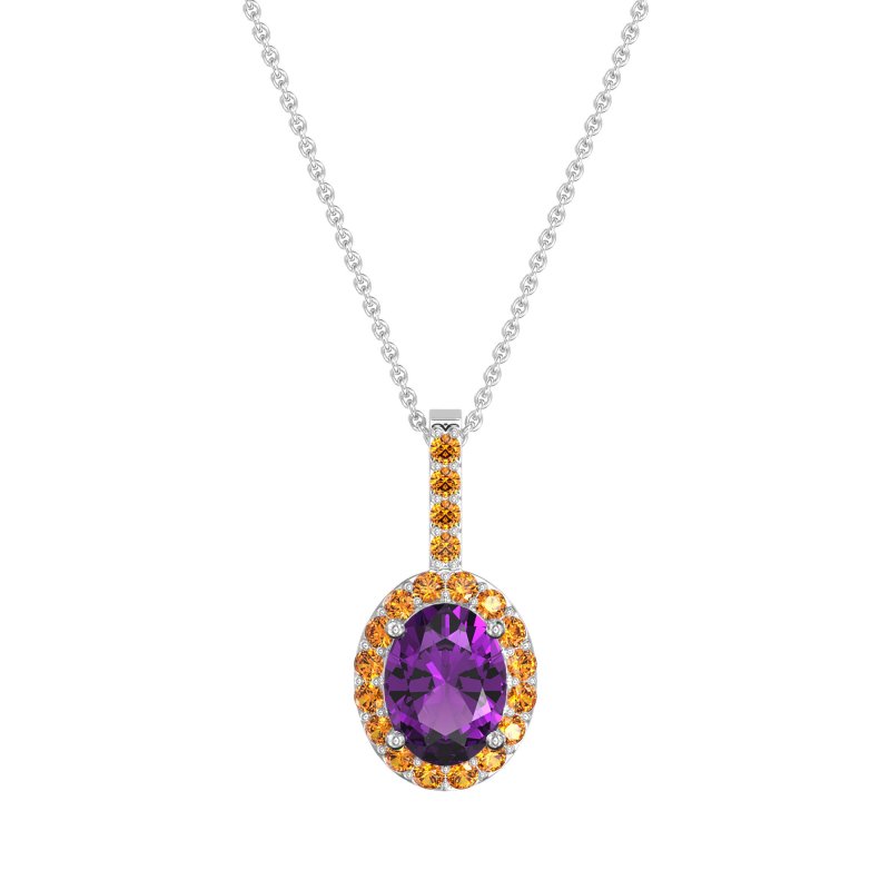 Oval Halo Necklace