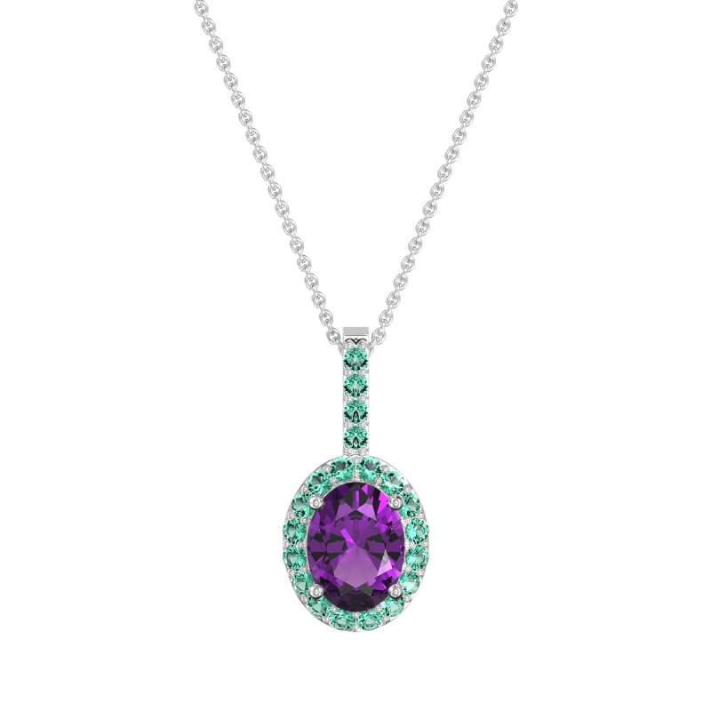 Oval Halo Necklace