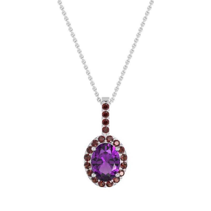 Oval Halo Necklace
