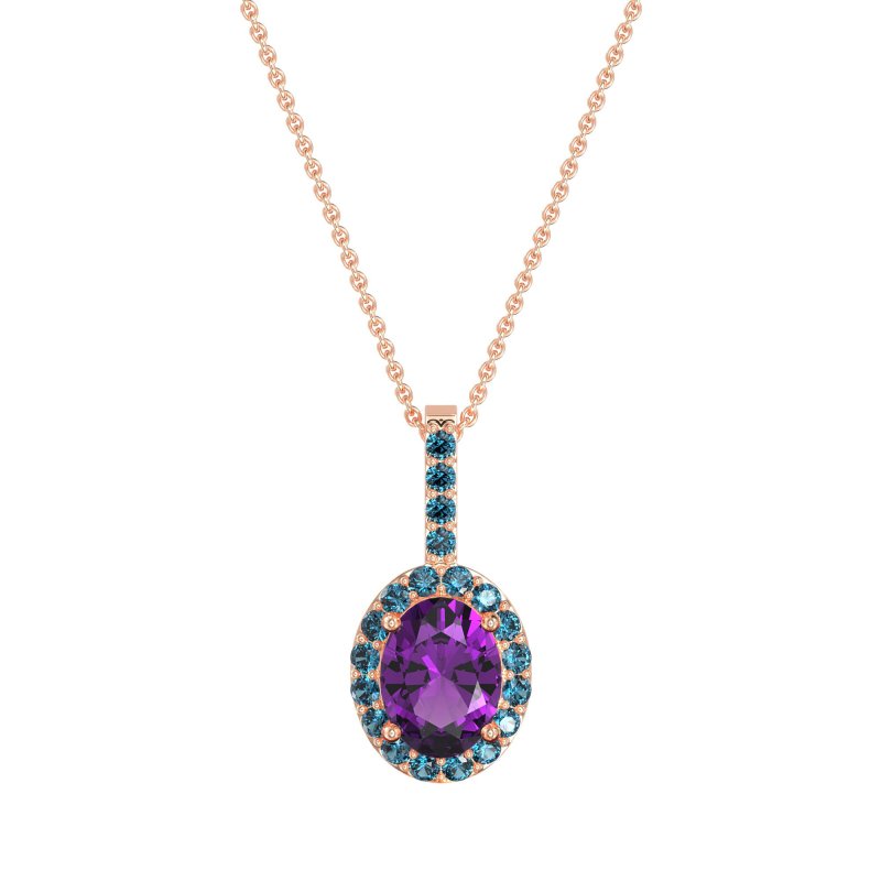 Oval Halo Necklace