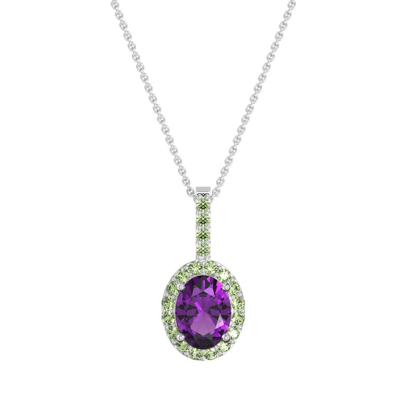 Oval Halo Necklace