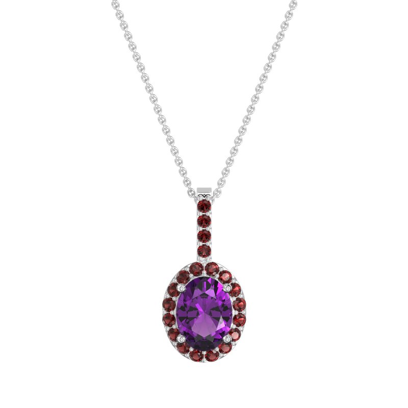 Oval Halo Necklace