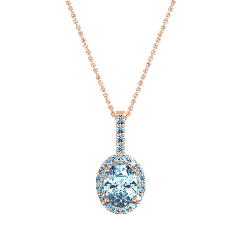 Oval Halo Necklace
