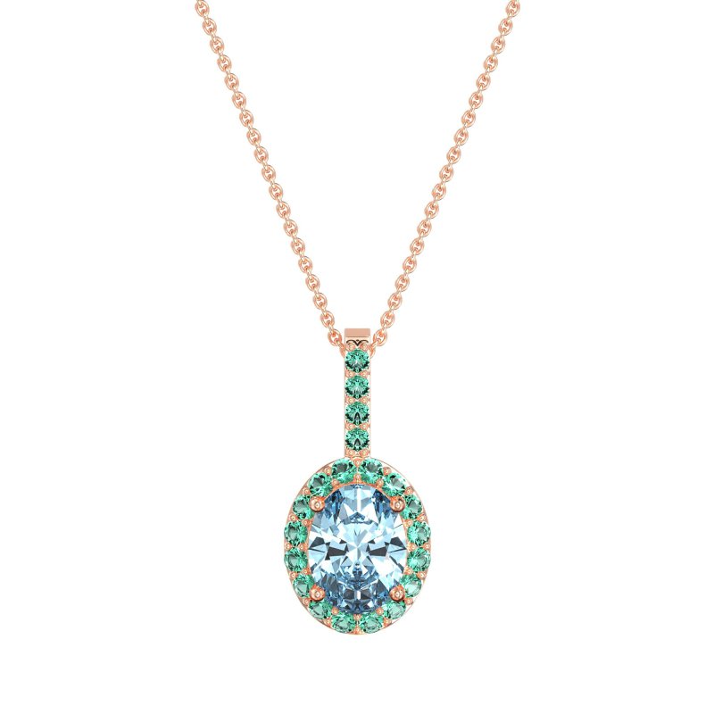 Oval Halo Necklace