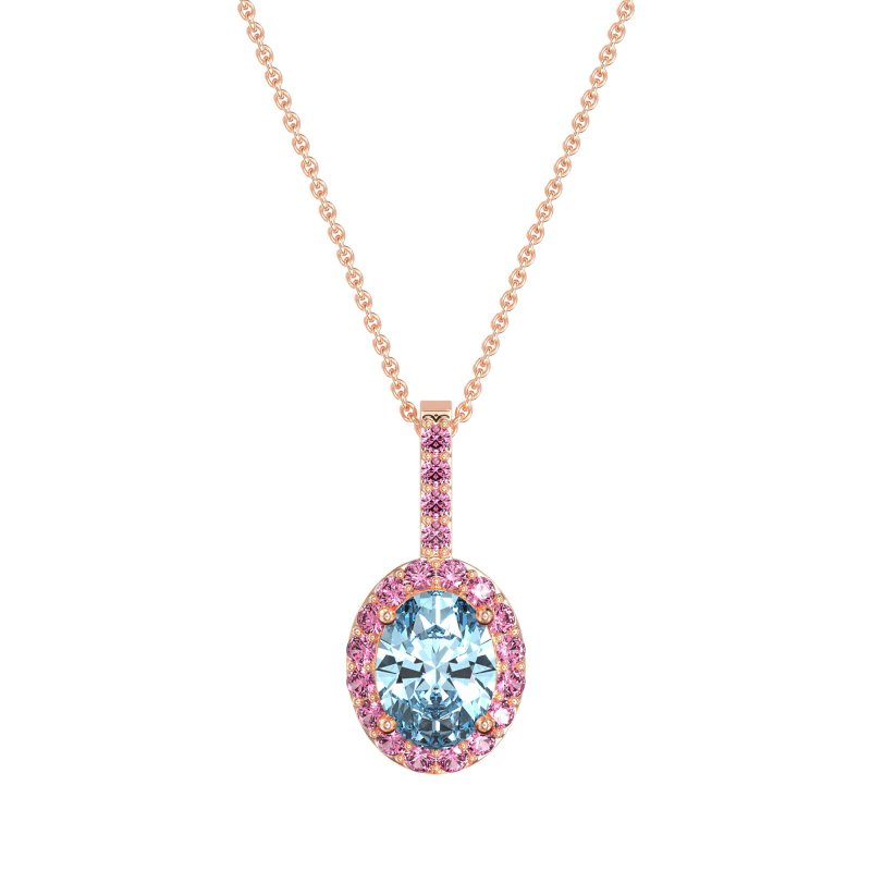 Oval Halo Necklace