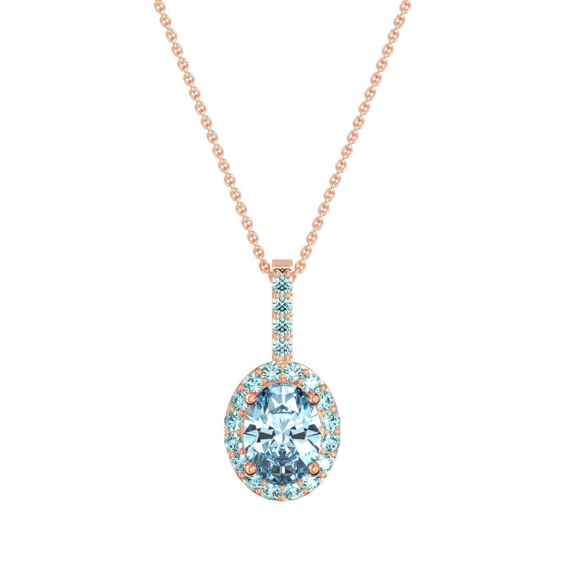 Oval Halo Necklace