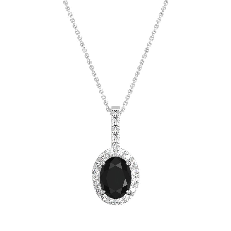 Oval Halo Necklace