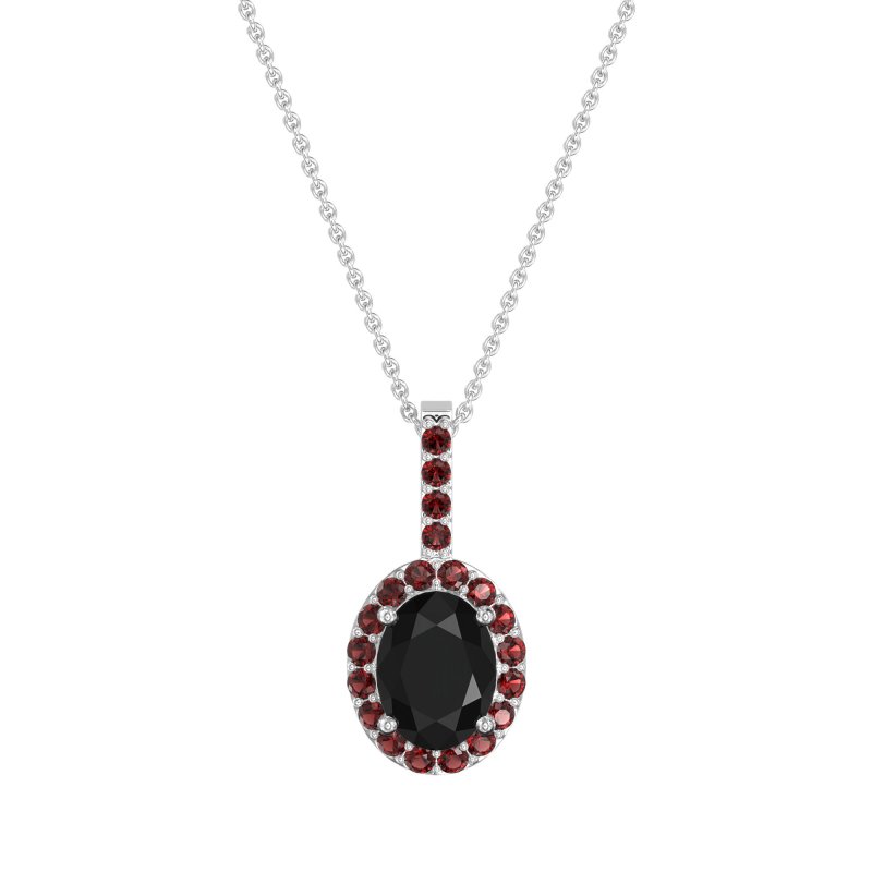 Oval Halo Necklace