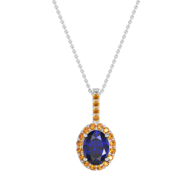 Oval Halo Necklace
