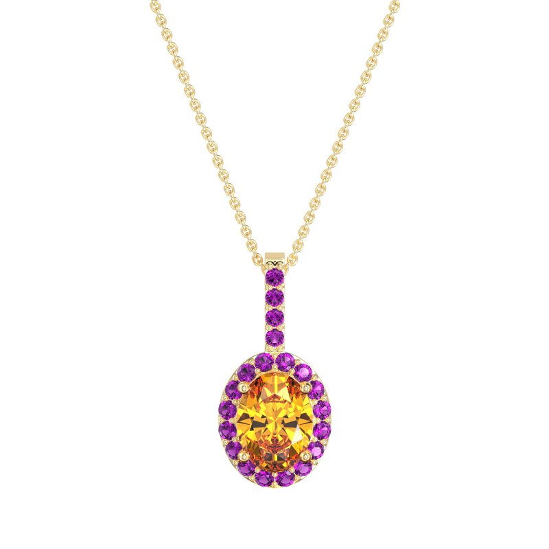 Oval Halo Necklace