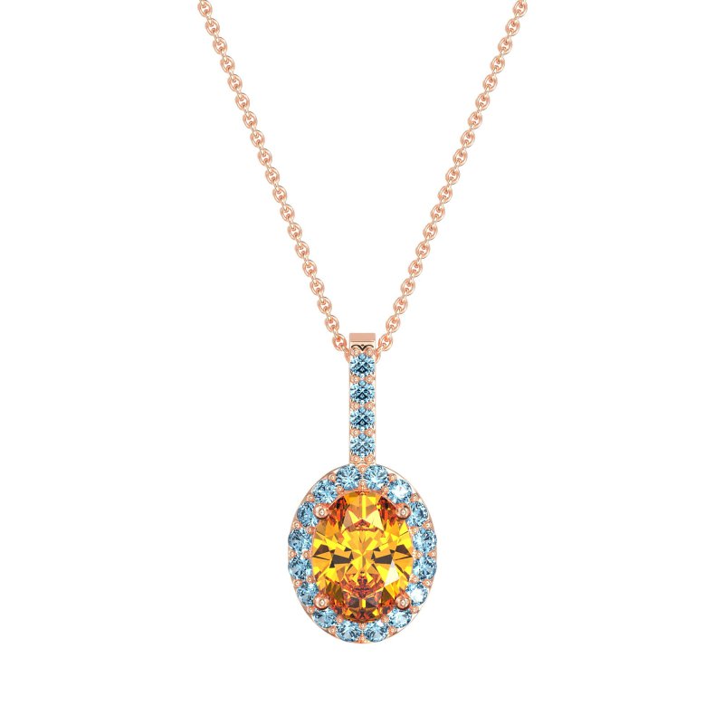Oval Halo Necklace