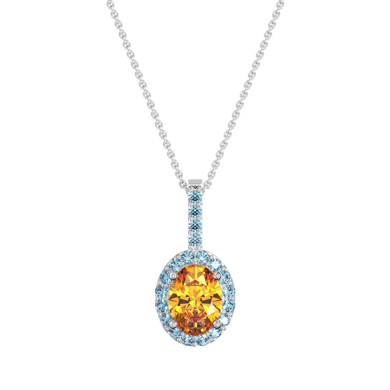 Oval Halo Necklace