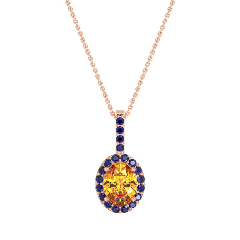 Oval Halo Necklace