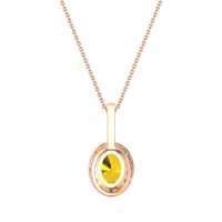 Oval Halo Necklace