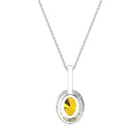 Oval Halo Necklace
