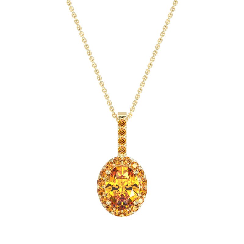 Oval Halo Necklace