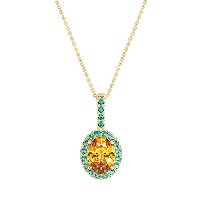 Oval Halo Necklace