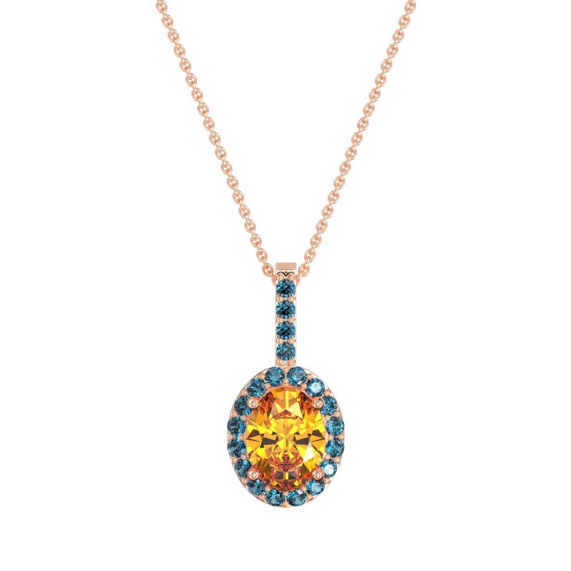 Oval Halo Necklace