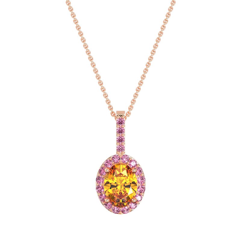 Oval Halo Necklace