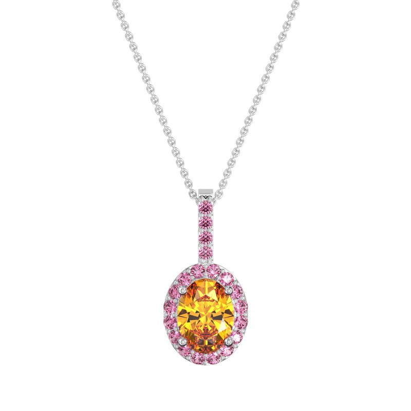 Oval Halo Necklace