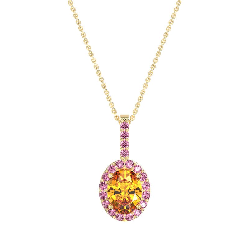Oval Halo Necklace