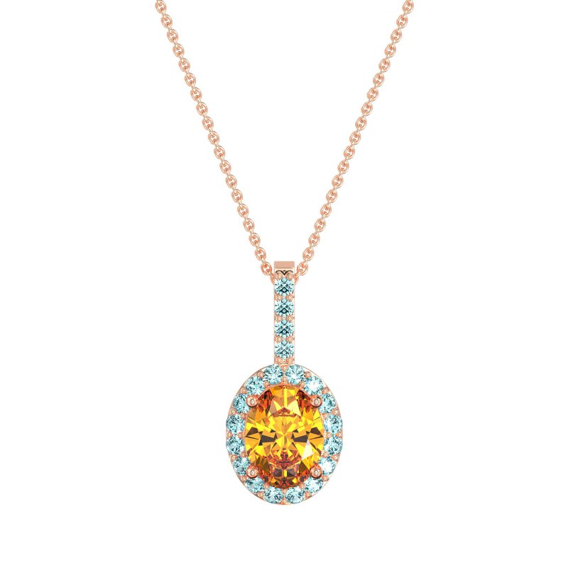 Oval Halo Necklace