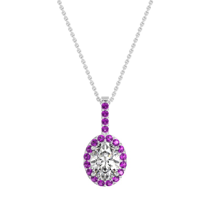 Oval Halo Necklace